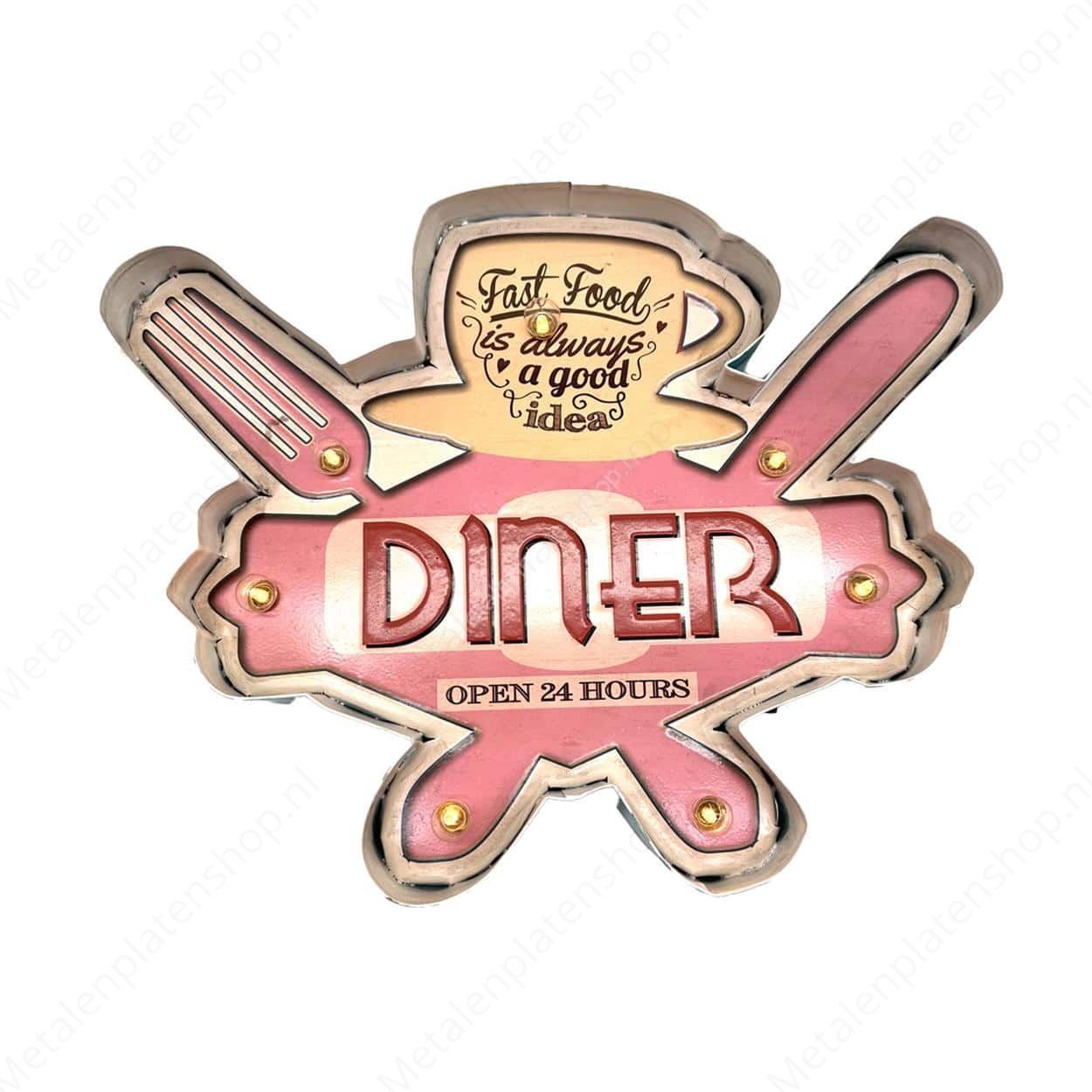 Metal Light Sign - Dinner - LED Lighting