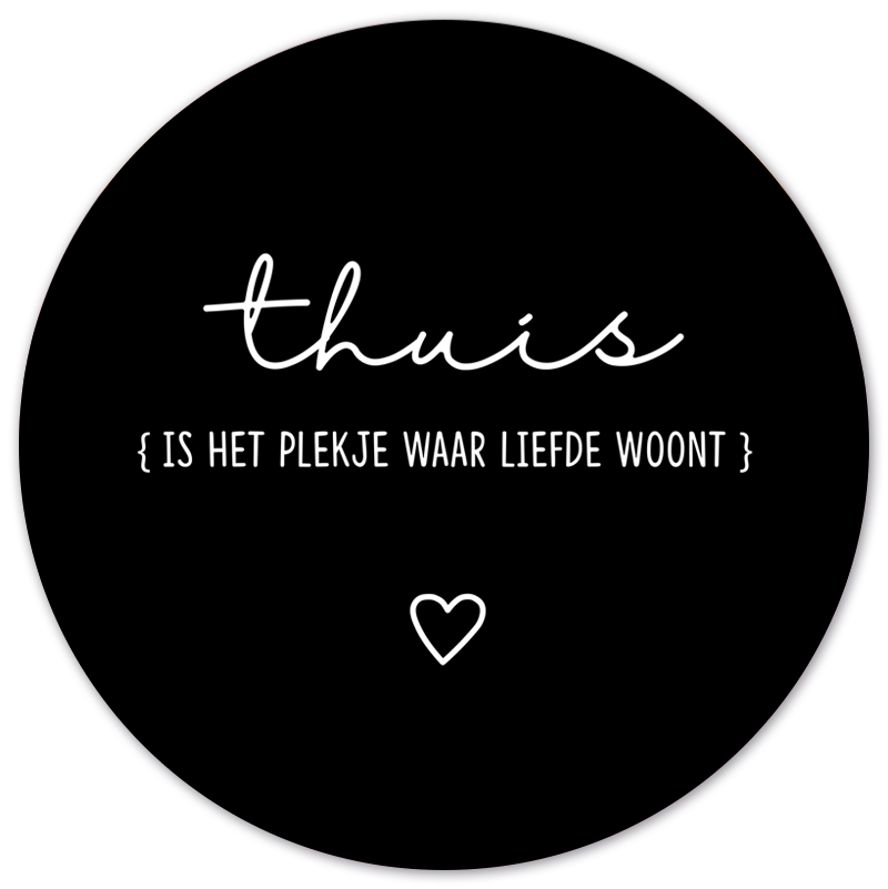 Muurcirkel Thuis Zwart