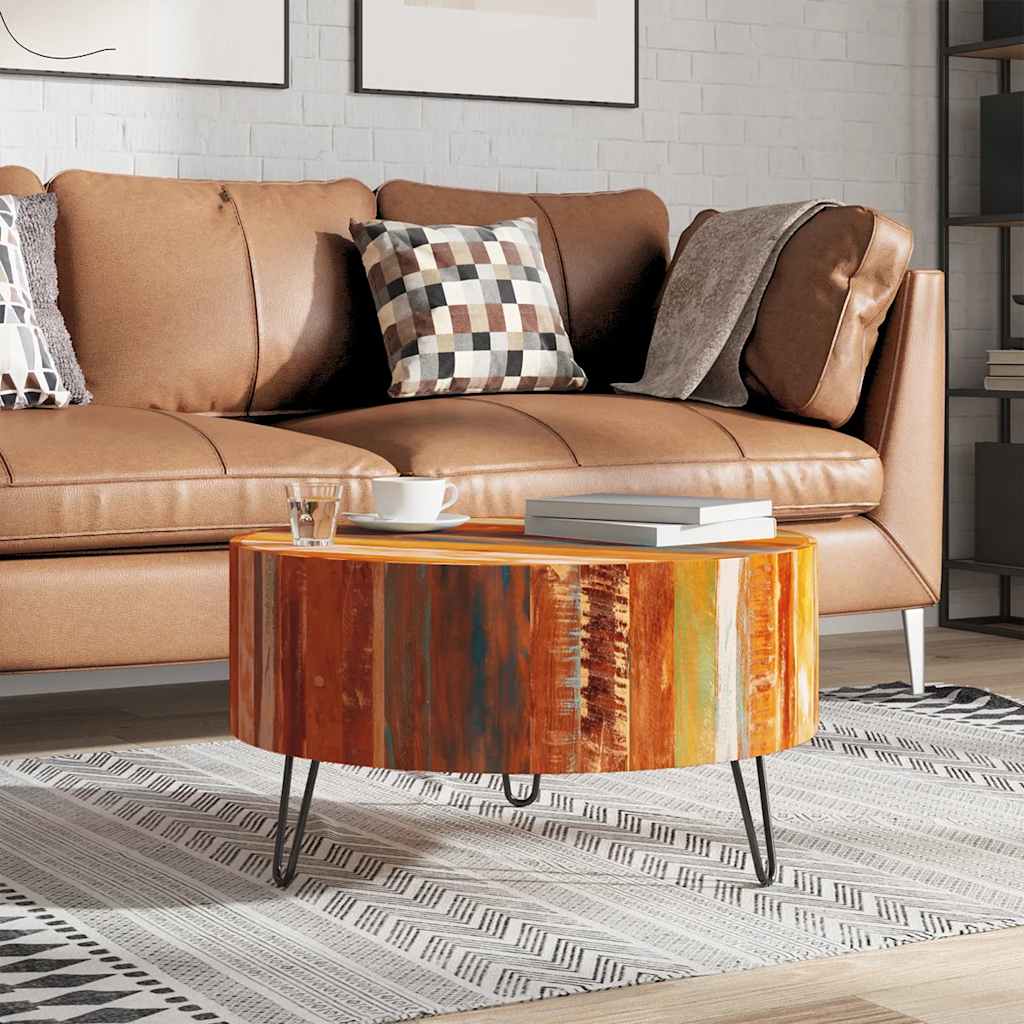 Salontafel Rond Massief Gerecycled Hout