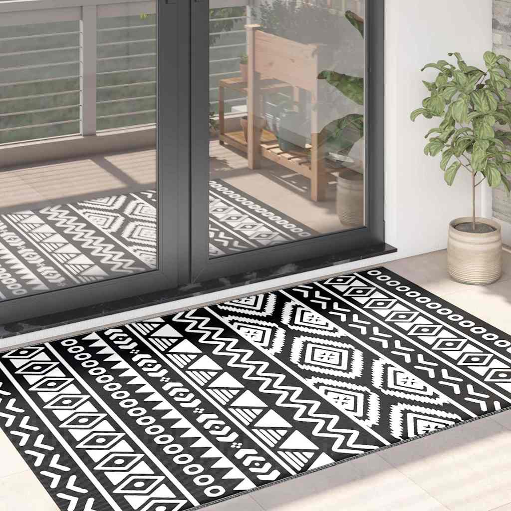 Buitenkleed Arakil Polypropeen Zwart Zwart Patroon