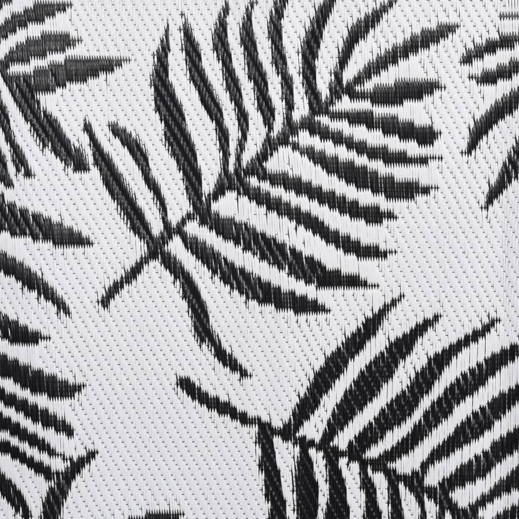 Buitenkleed Arakil Polypropeen Zwart Bladpatroon