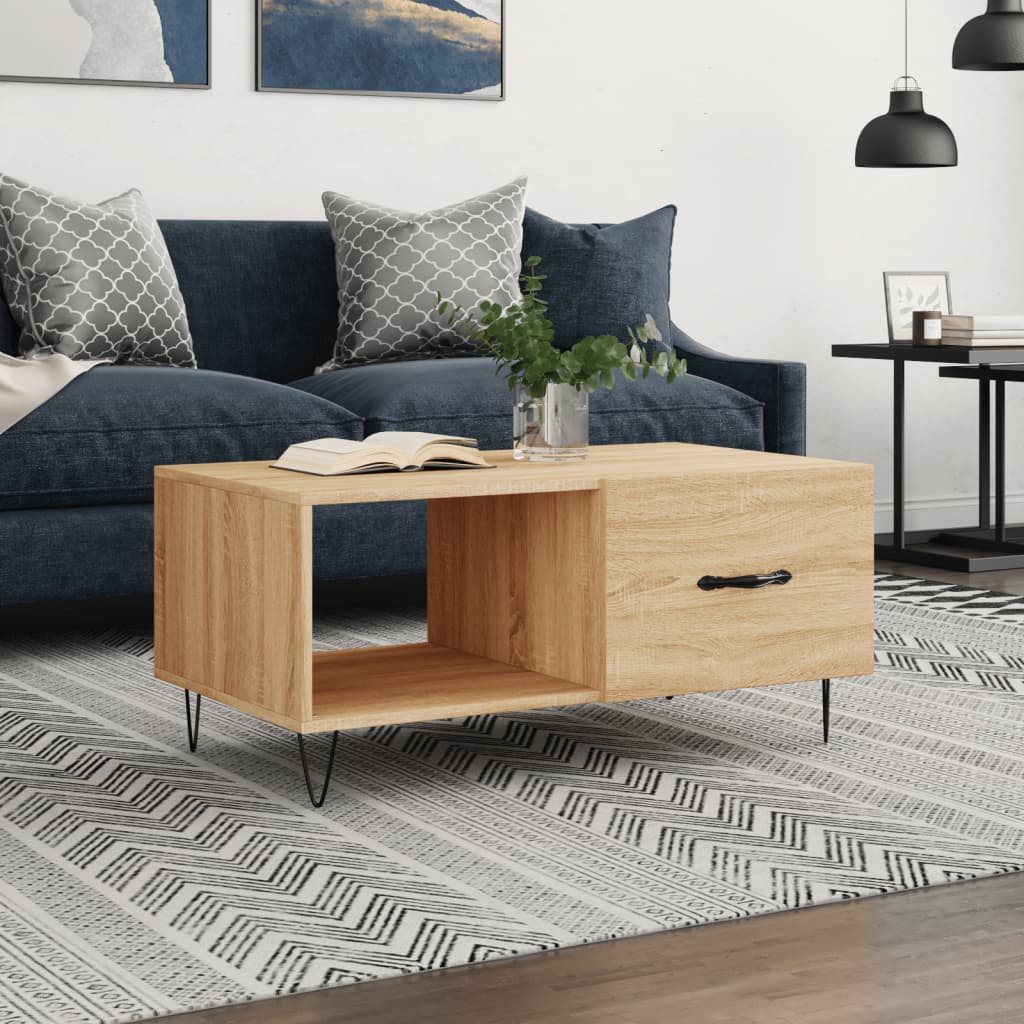 Salontafel 90X50X40 Cm Bewerkt Hout Kleurig
