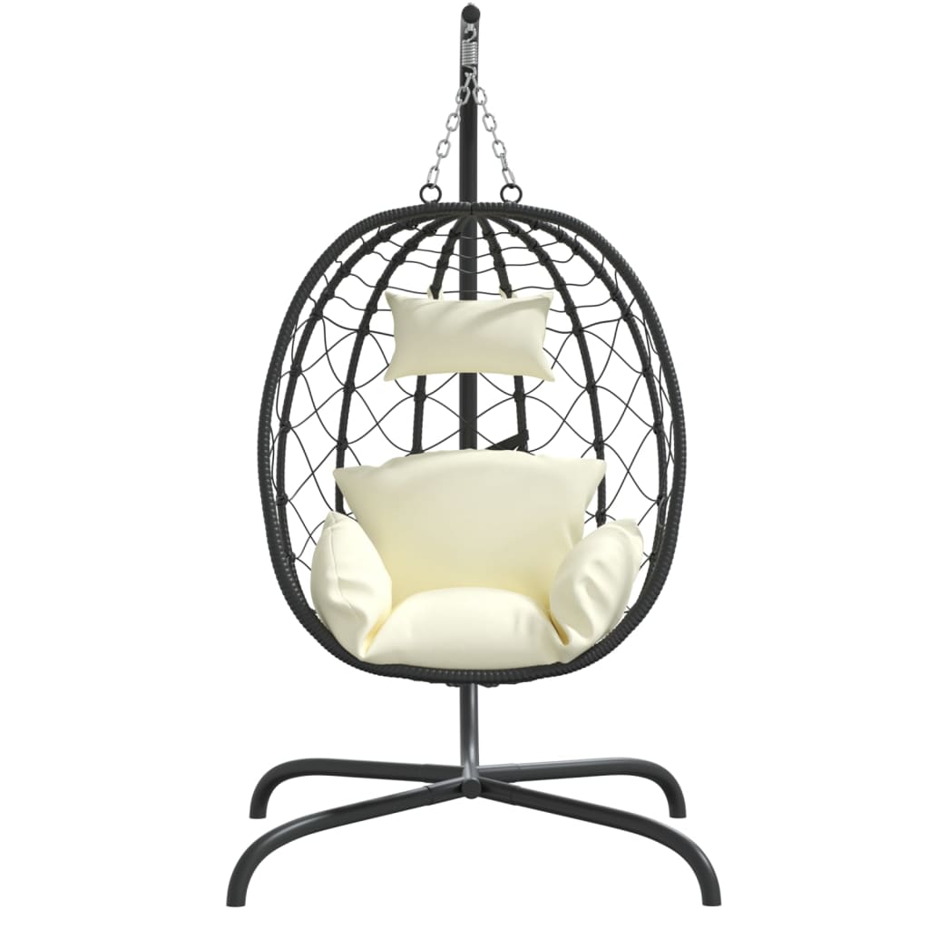 Hangende Ei-Stoel Met Kussen Poly Rattan & Staal