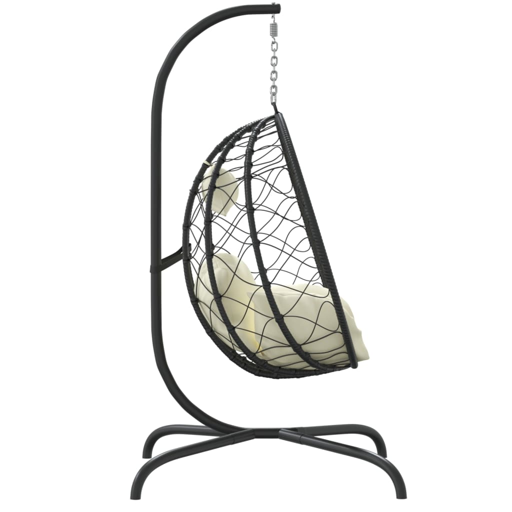 Hangende Ei-Stoel Met Kussen Poly Rattan & Staal