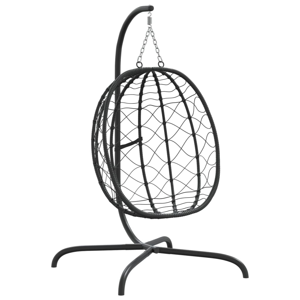Hangende Ei-Stoel Met Kussen Poly Rattan & Staal