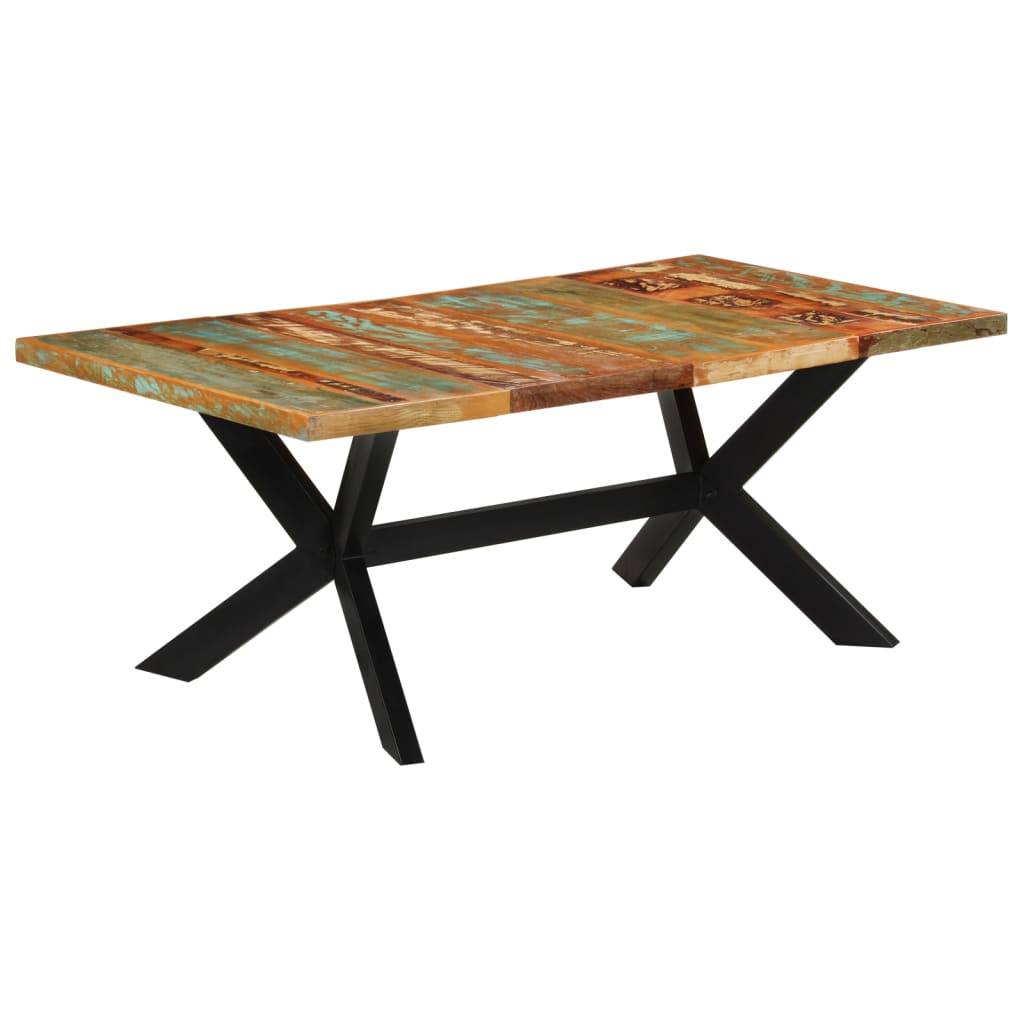 Eettafel 200X100X74 Cm Massief Gerecycled Hout Marineblauw