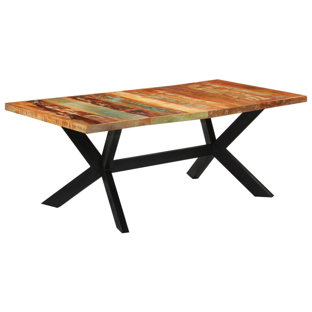 Eettafel 200X100X74 Cm Massief Gerecycled Hout Marineblauw