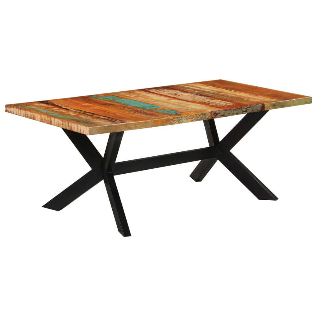 Eettafel 200X100X74 Cm Massief Gerecycled Hout Marineblauw