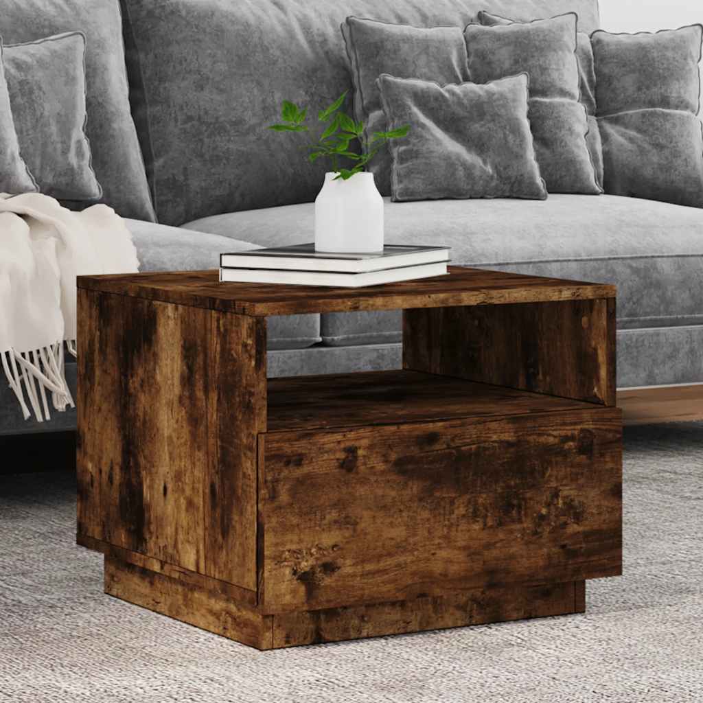 Salontafel Met Led-Verlichting 50X49X40 Cm Kleurig