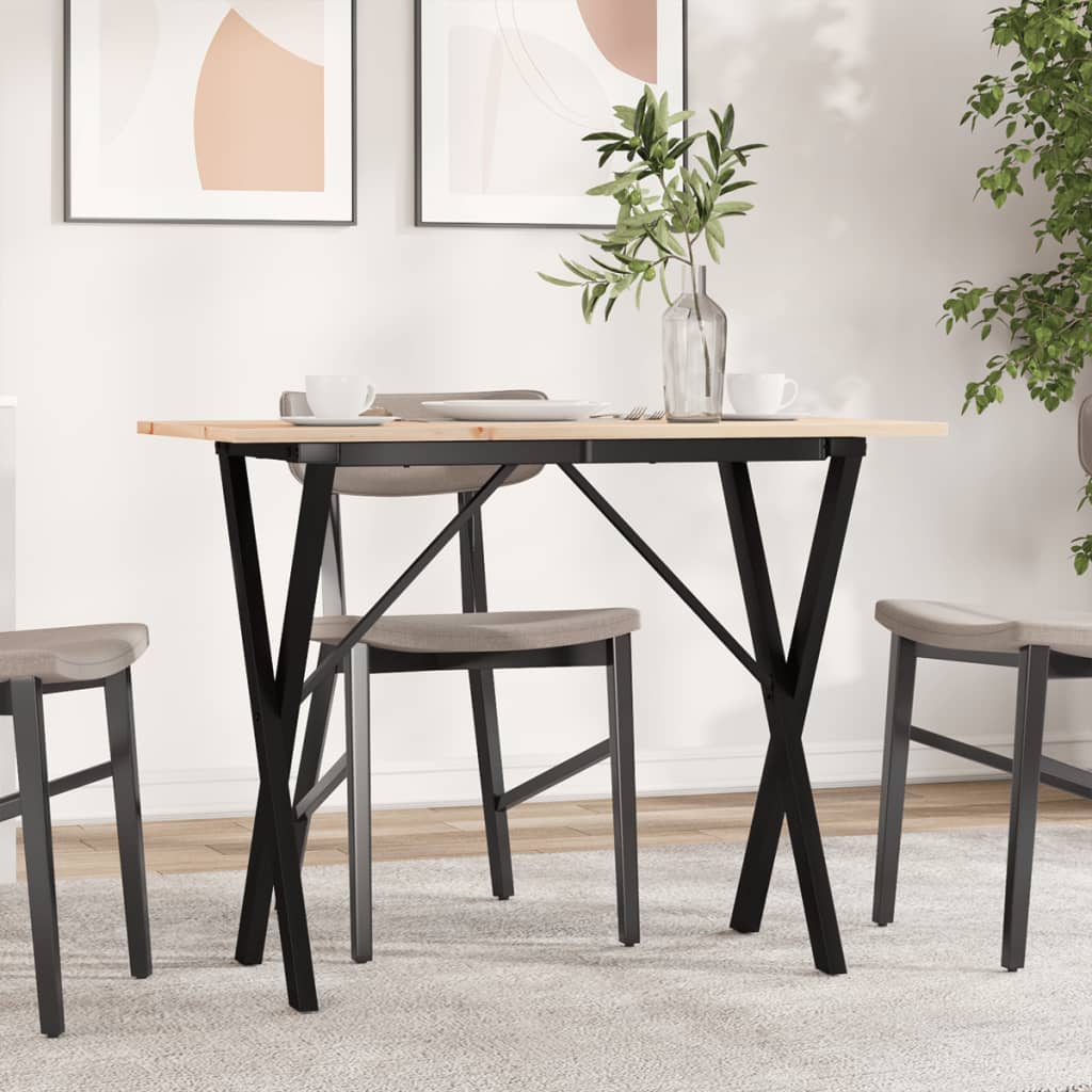 Eettafel 180X90X75,5 Cm Massief Grenenhout En Staal