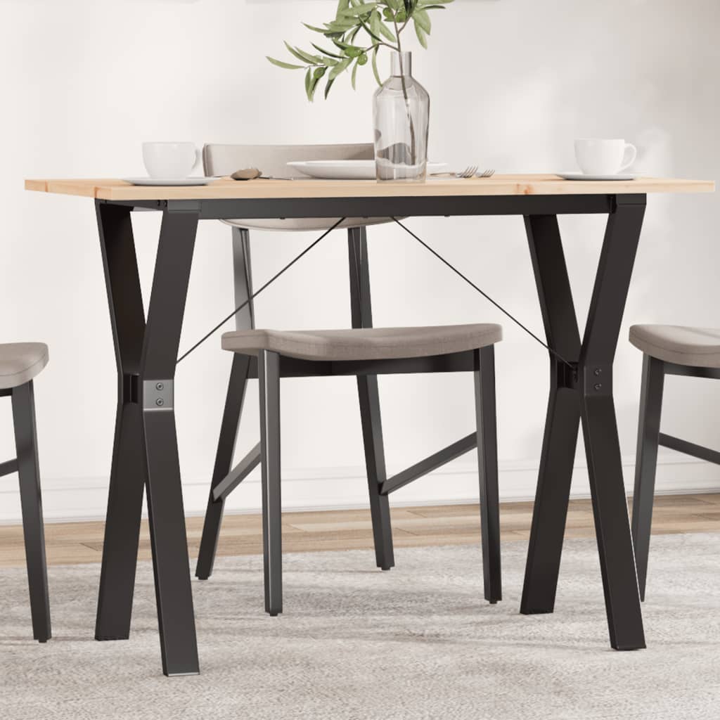 Eettafel 160X80X75,5 Cm Massief Grenenhout En Staal