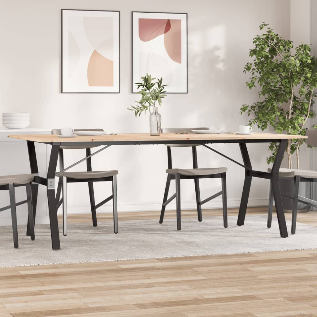 Eettafel 160X80X75,5 Cm Massief Grenenhout En Staal