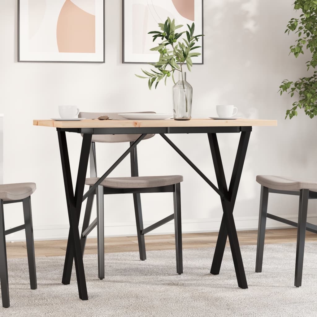 Eettafel 180X90X75,5 Cm Massief Grenenhout En Staal