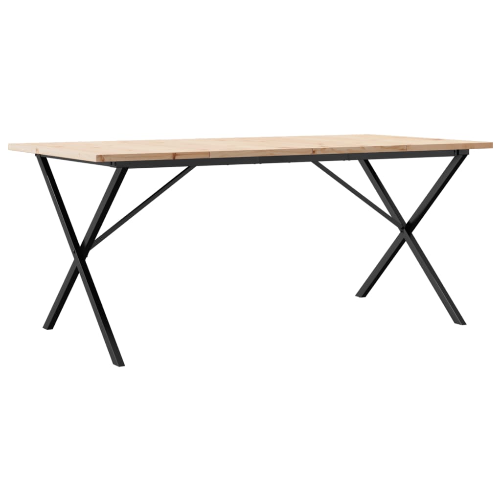 Eettafel 180X90X75,5 Cm Massief Grenenhout En Staal