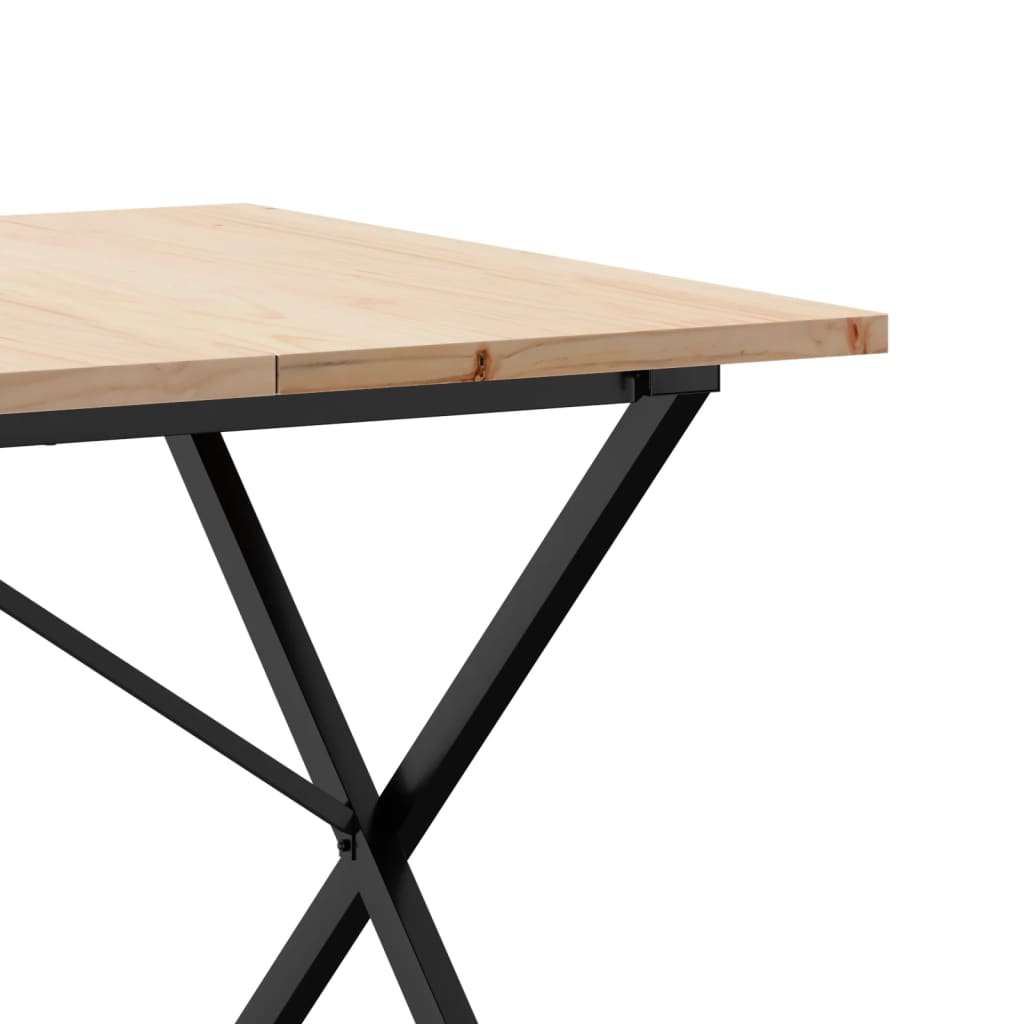 Eettafel 180X90X75,5 Cm Massief Grenenhout En Staal