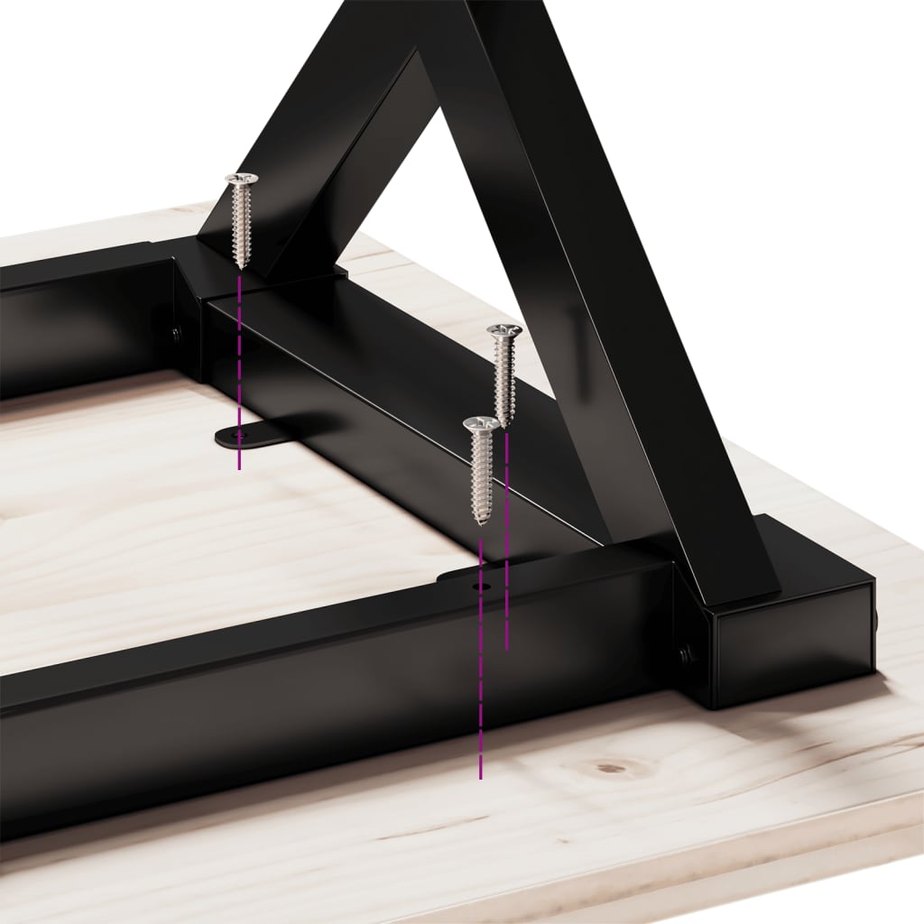Eettafel 180X90X75,5 Cm Massief Grenenhout En Staal