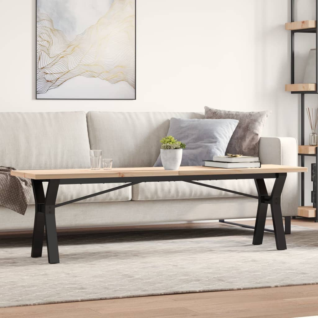 Eettafel 160X80X75,5 Cm Massief Grenenhout En Staal