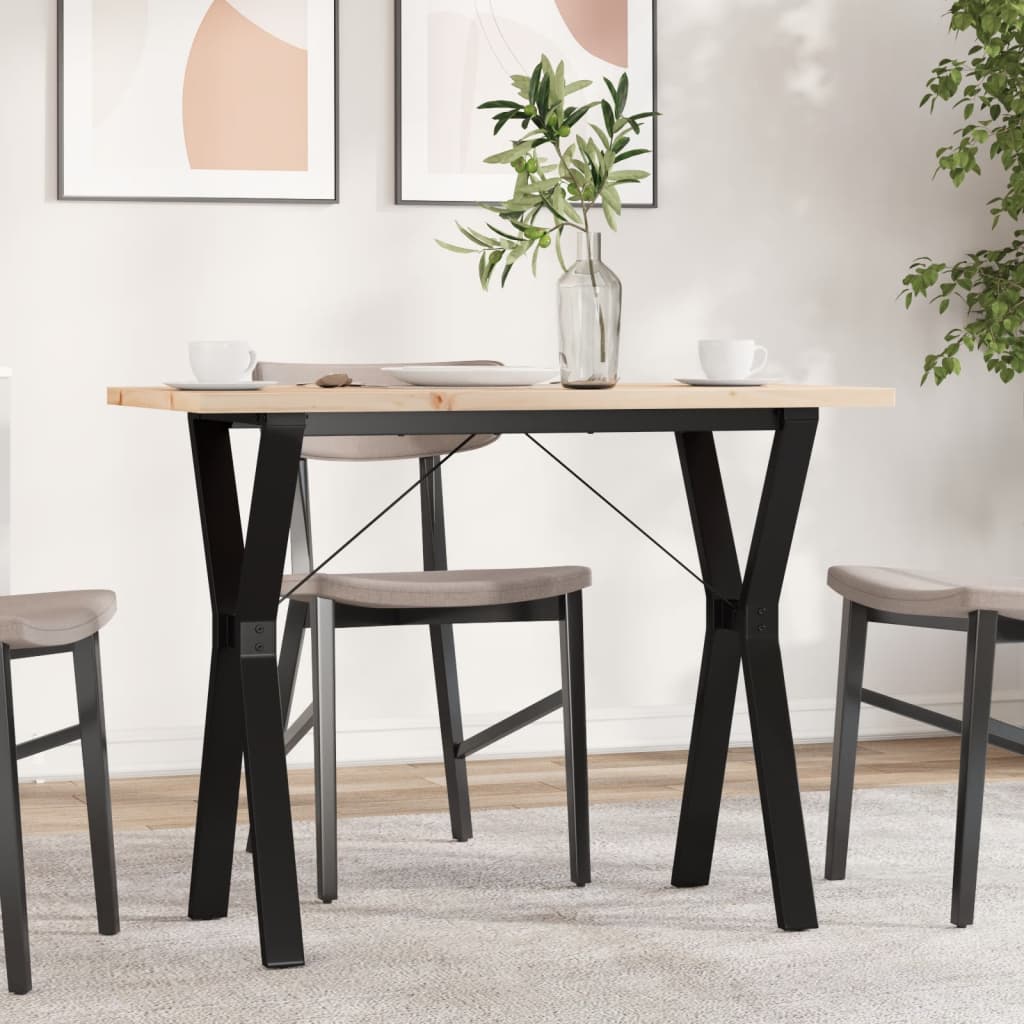 Eettafel 160X80X75,5 Cm Massief Grenenhout En Staal