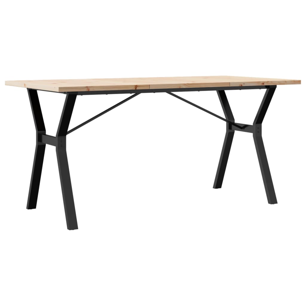 Eettafel 160X80X75,5 Cm Massief Grenenhout En Staal