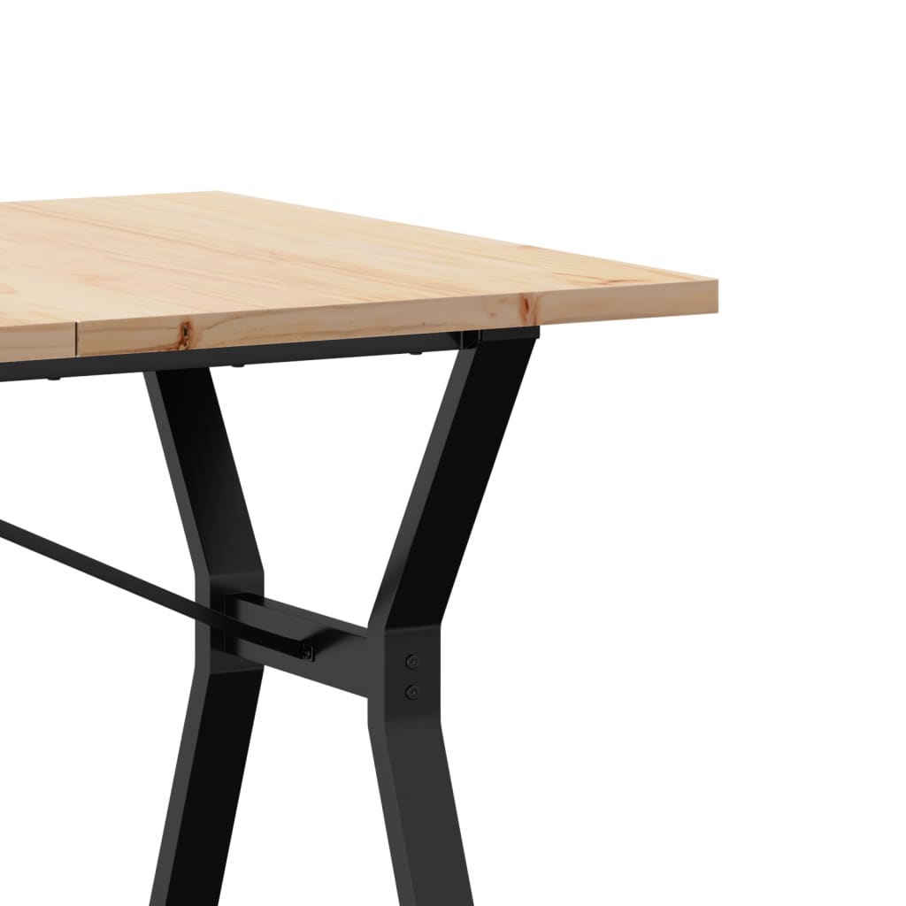 Eettafel 160X80X75,5 Cm Massief Grenenhout En Staal