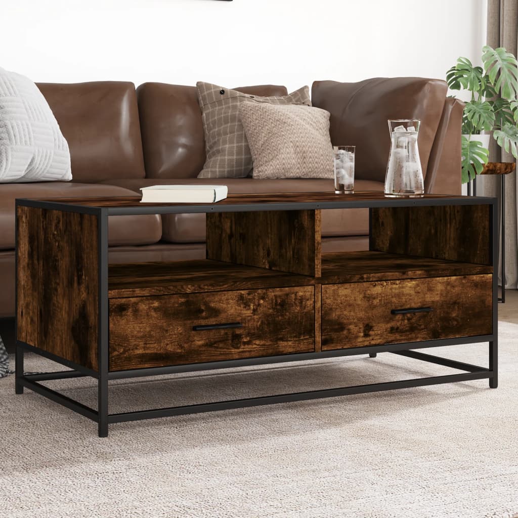 Salontafel 100X50X45 Cm Bewerkt Hout En Metaal