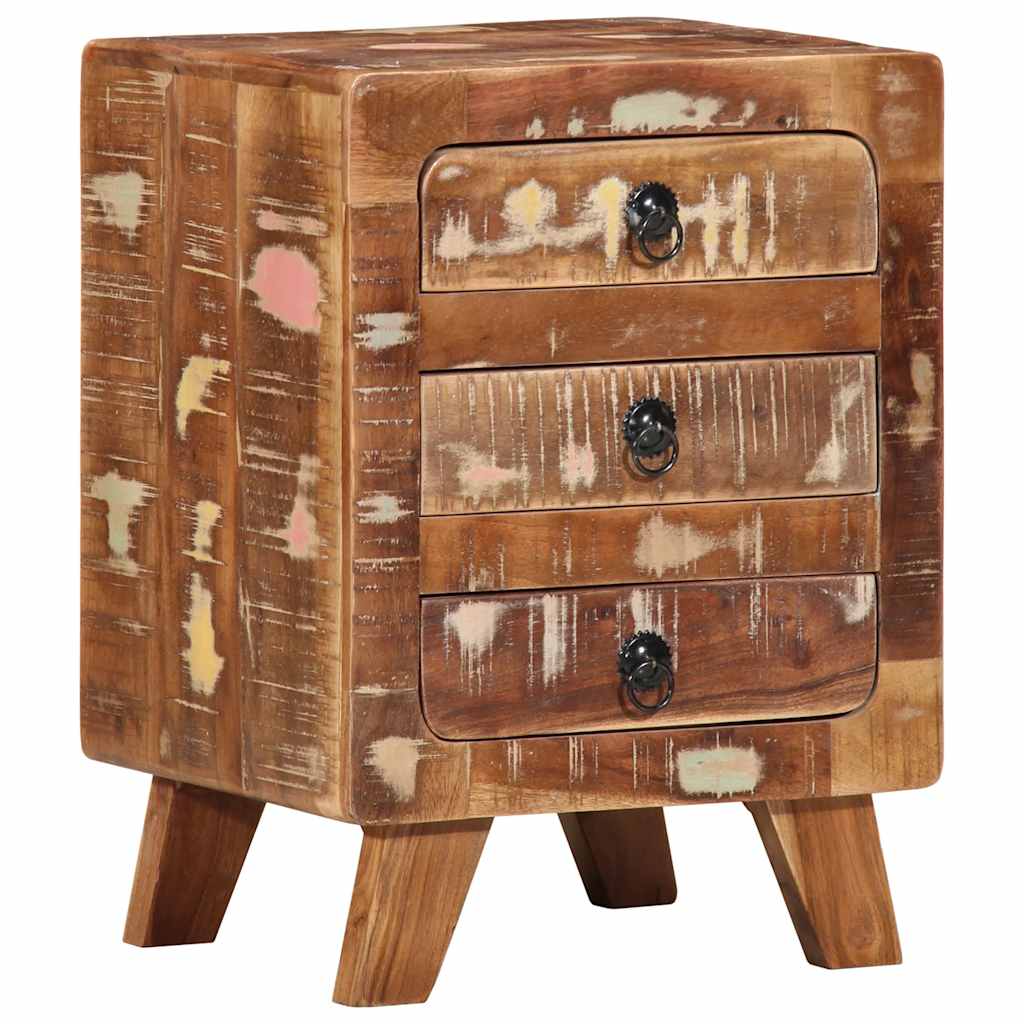 Nachtkastje 37X32X50 Cm Massief Hout Ruw Mangohout