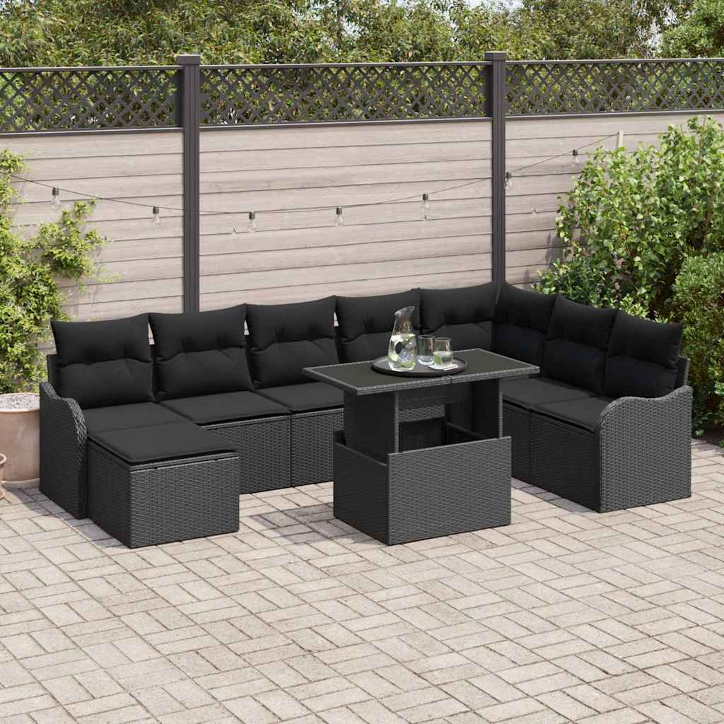 Tuin Sofa Set Met Kussen 9 Pcs Poly Riet