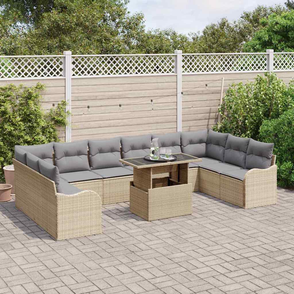Tuin Sofa Set Met Kussen 11 Pcs Poly Riet