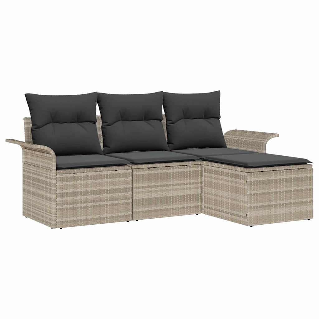 Tuin Sofa Set Met Kussen Met Opslag 4 Pcs Poly Riet