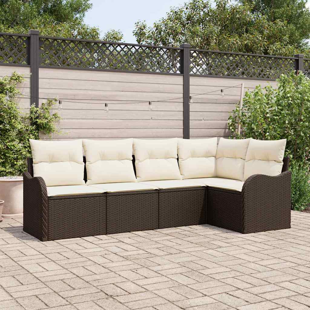 Tuin Sofa Set Met Kussen Met Opslag 6 Pcs Zwart Poly Riet
