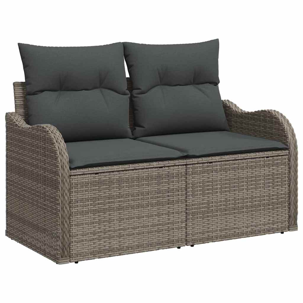 Tuin Sofa Set Met Kussen Met Opslag 6 Pcs Zwart Poly Riet