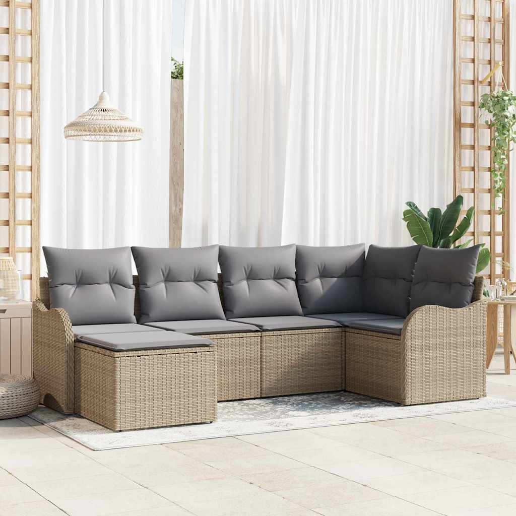 Tuin Sofa Set Met Kussen 7 Pcs Poly Riet