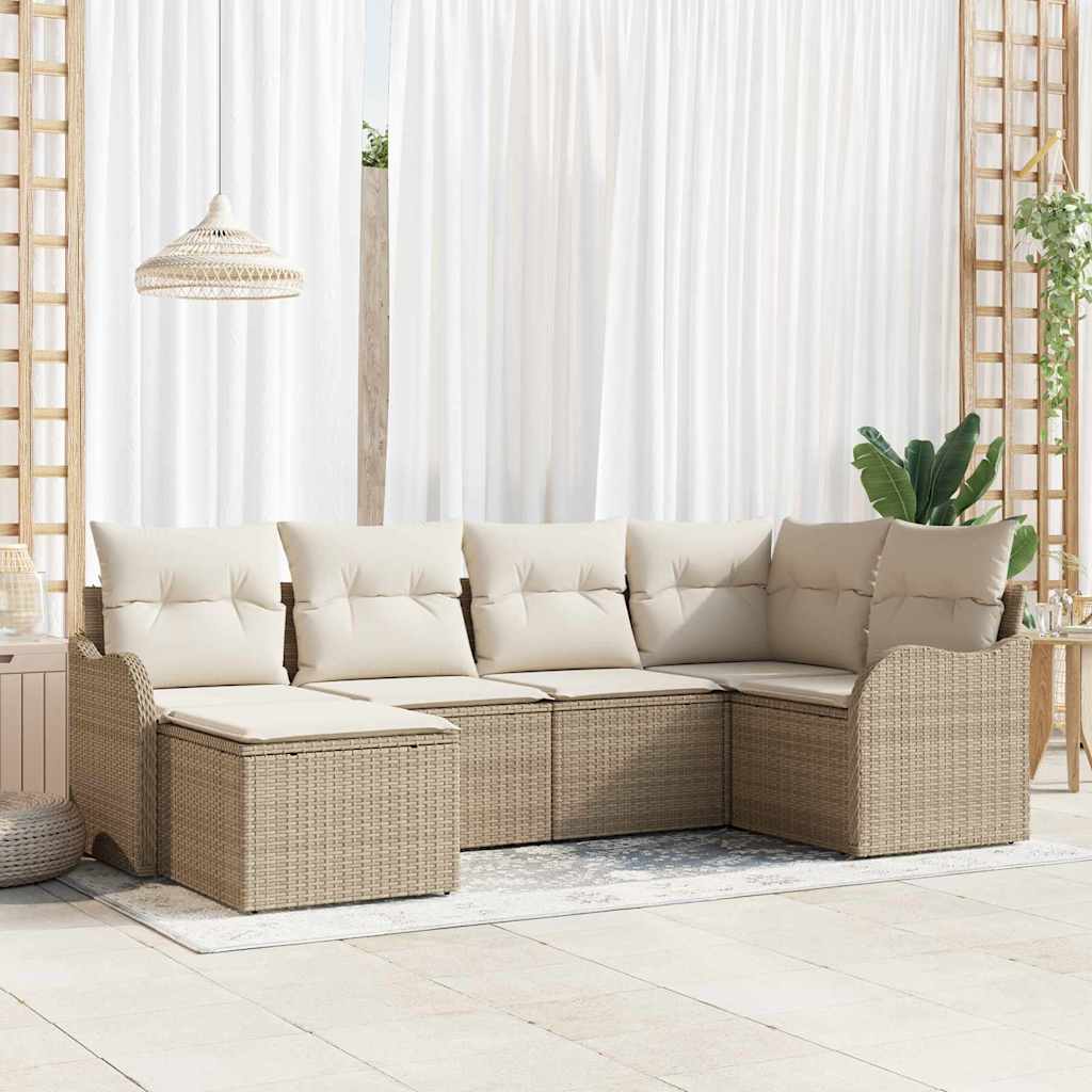 Tuin Sofa Set Met Kussen 7 Pcs Poly Riet