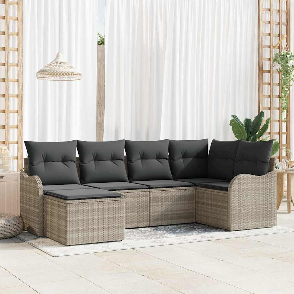 Tuin Sofa Set Met Kussen 7 Pcs Poly Riet