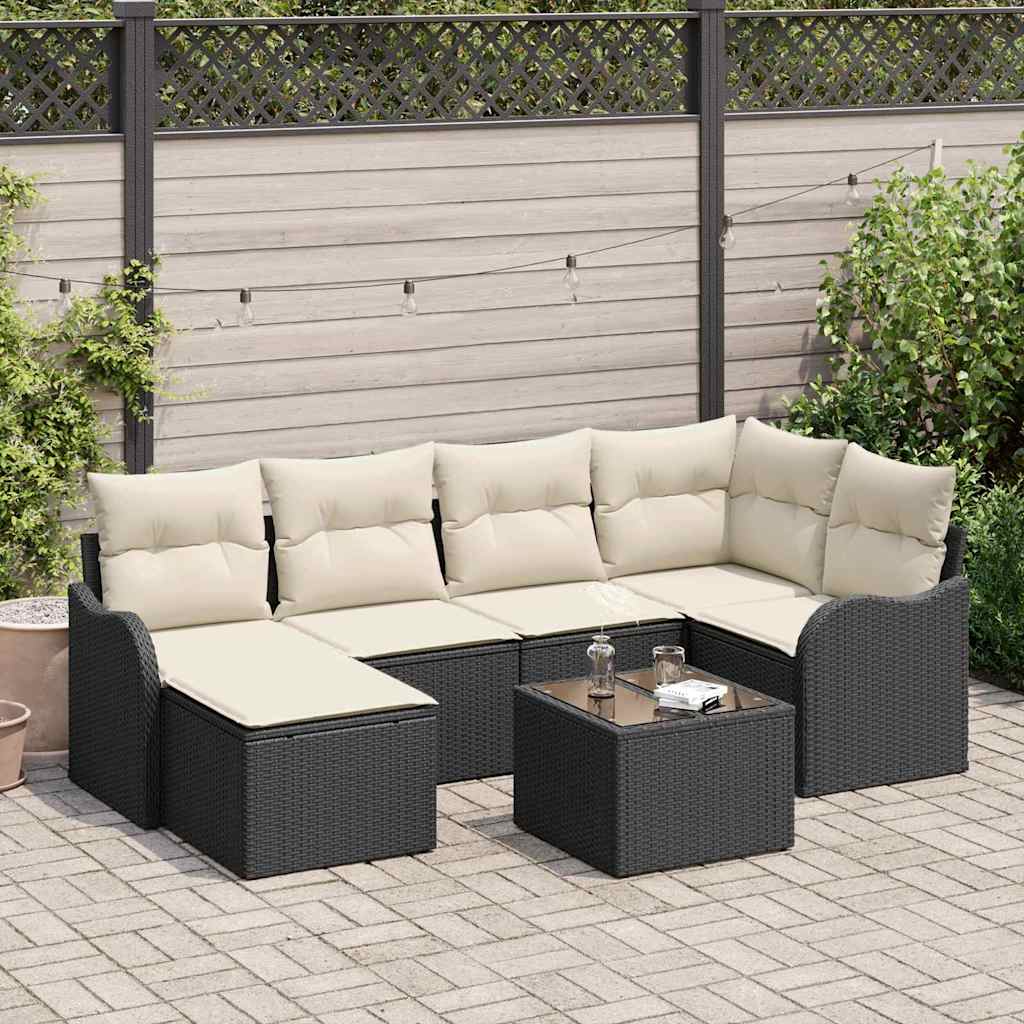 Tuin Sofa Set Met Kussen 7 Pcs Poly Riet