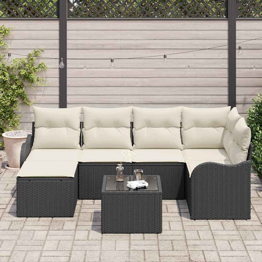 Tuin Sofa Set Met Kussen 7 Pcs Poly Riet