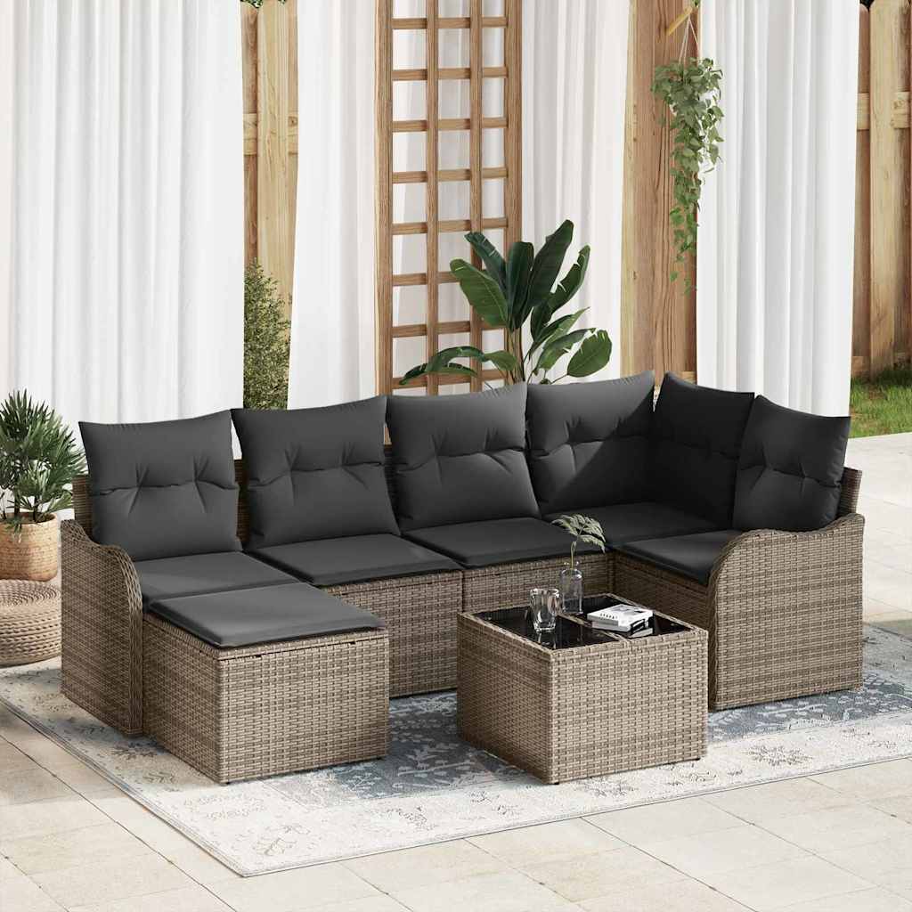 Tuin Sofa Set Met Kussen 7 Pcs Poly Riet