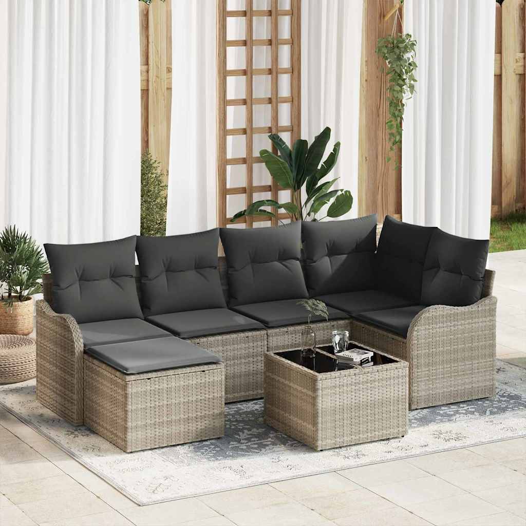 Tuin Sofa Set Met Kussen 7 Pcs Poly Riet
