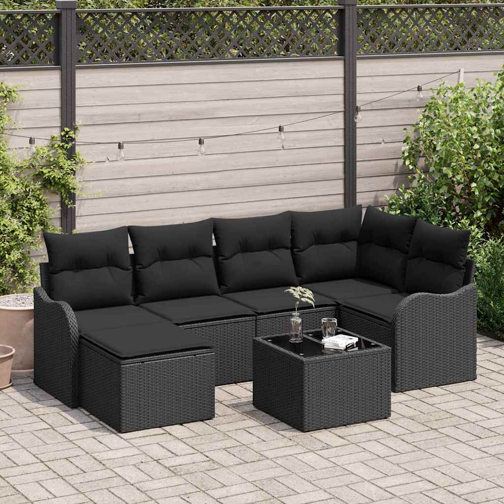 Tuin Sofa Set Met Kussen 7 Pcs Poly Riet