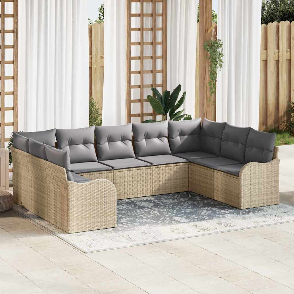 Tuin Sofa Set Met Kussen 10 Pcs Poly Riet