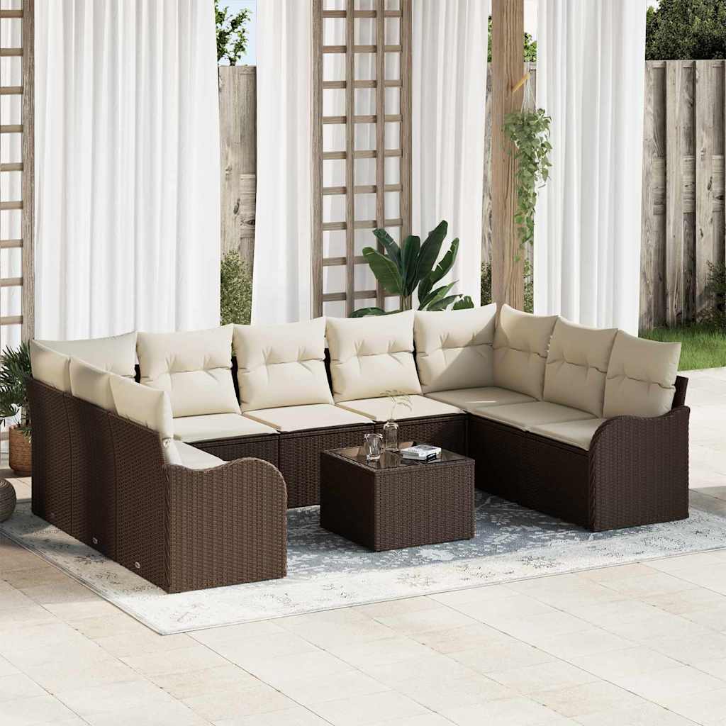 Tuin Sofa Set Met Kussen 10 Pcs Poly Riet