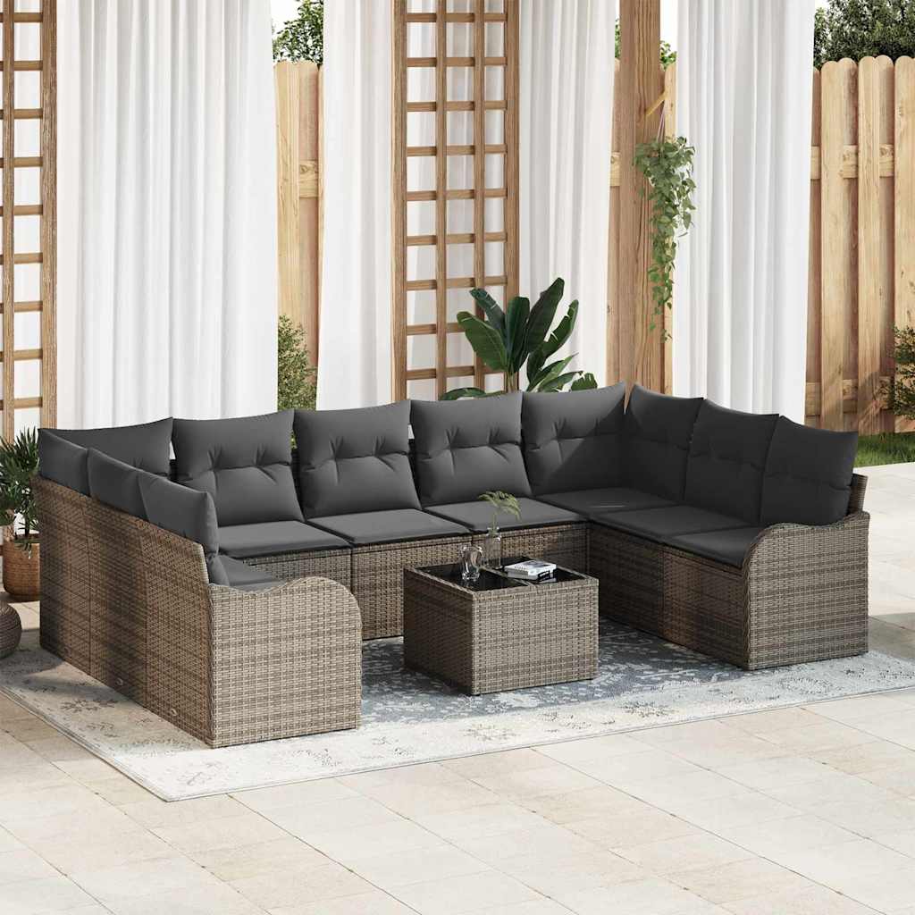 Tuin Sofa Set Met Kussen 10 Pcs Poly Riet