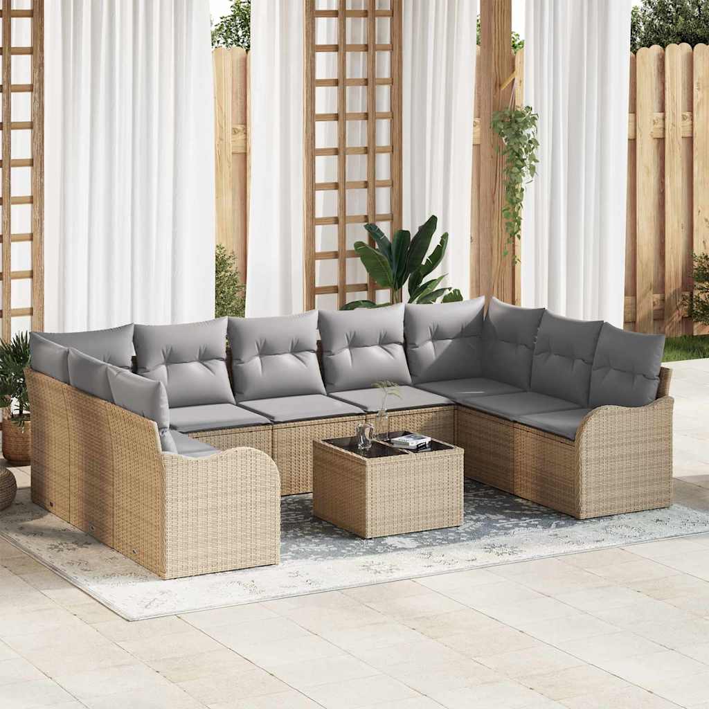 Tuin Sofa Set Met Kussen 10 Pcs Poly Riet