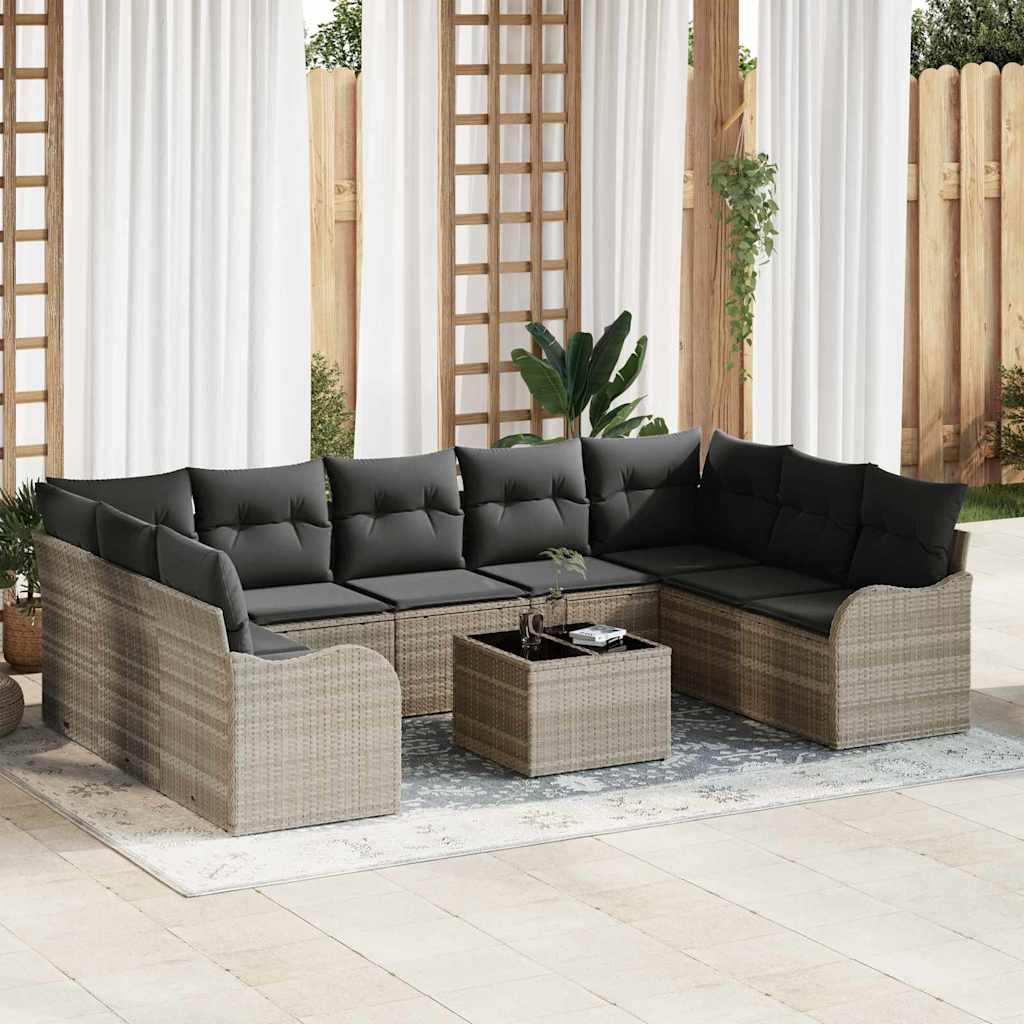 Tuin Sofa Set Met Kussen 10 Pcs Poly Riet