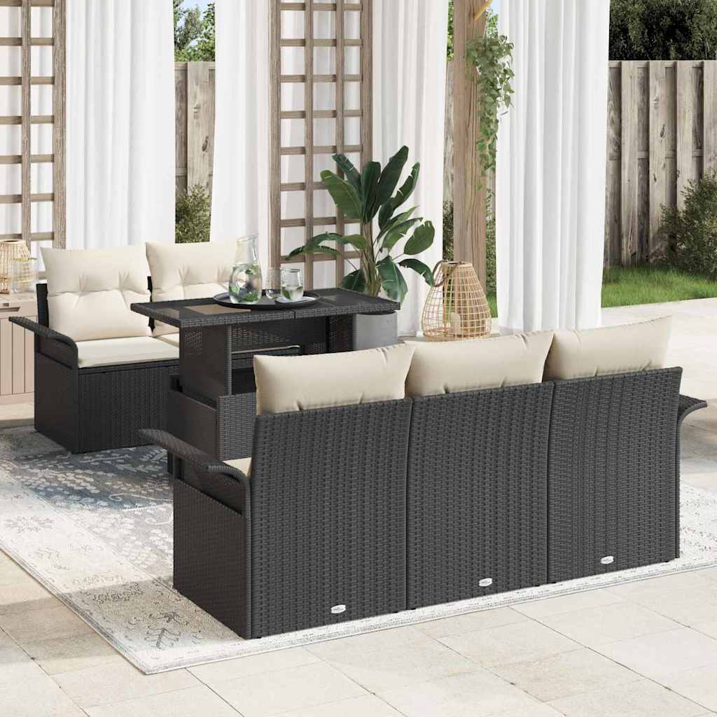 Tuin Sofa Set Met Kussen Met Opslag 6 Pcs Poly Riet
