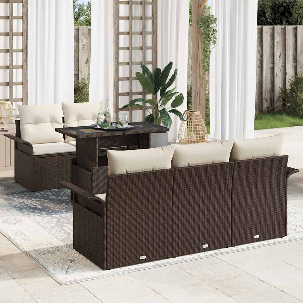 Tuin Sofa Set Met Kussen Met Opslag 6 Pcs Poly Riet