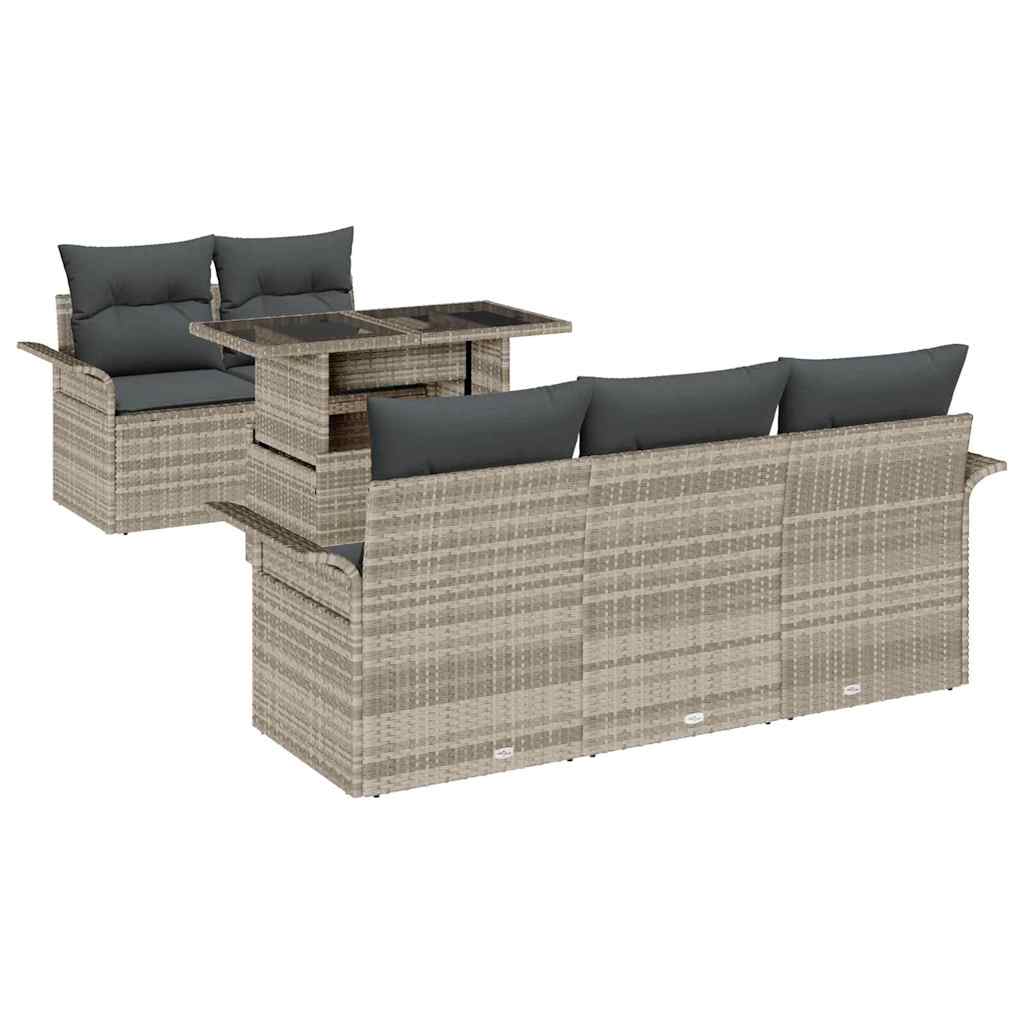 Tuin Sofa Set Met Kussen Met Opslag 6 Pcs Poly Riet