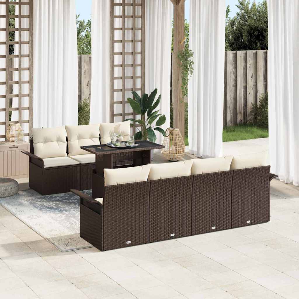 Tuin Sofa Set Met Kussen Met Opslag 8 Pcs Poly Riet