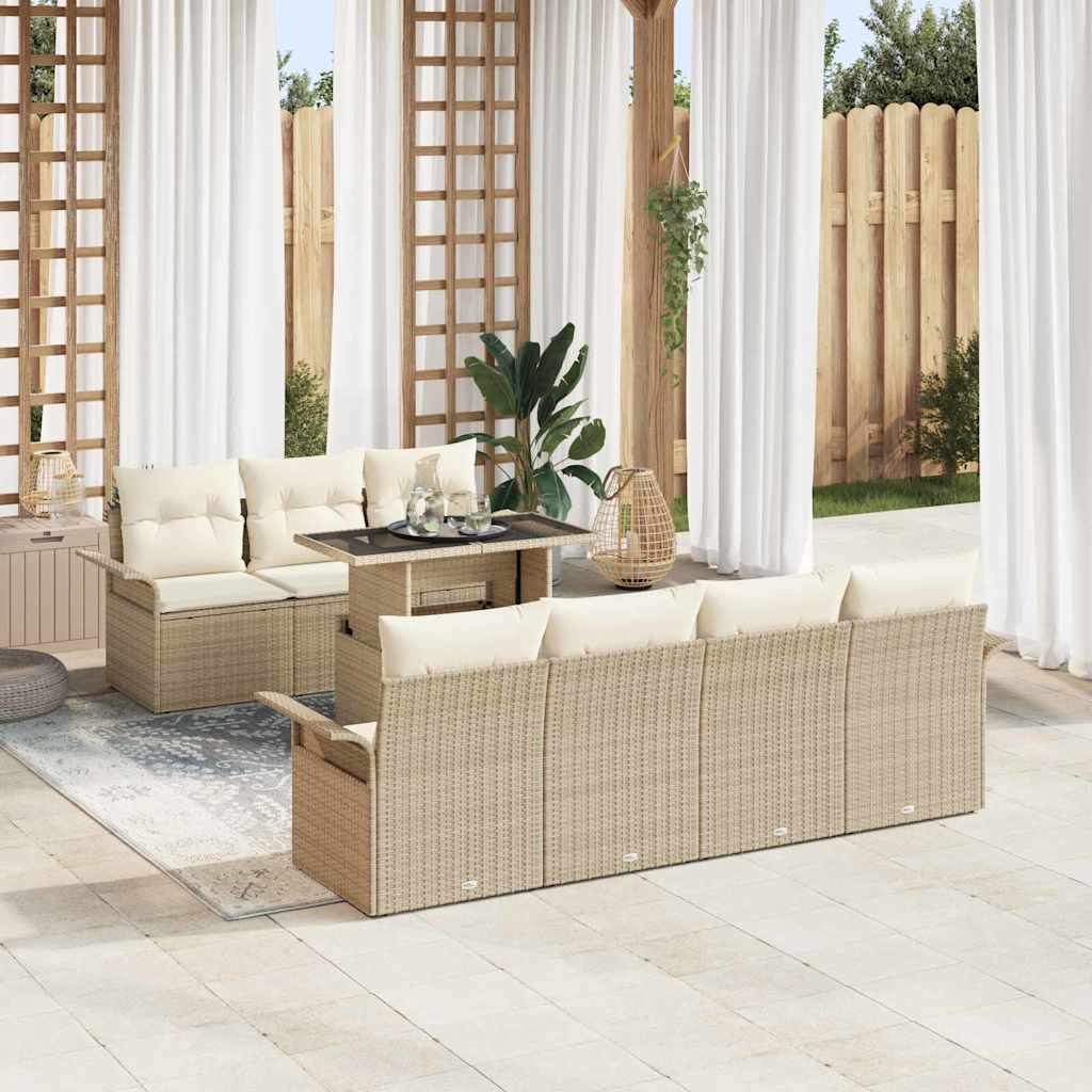 Tuin Sofa Set Met Kussen Met Opslag 8 Pcs Poly Riet
