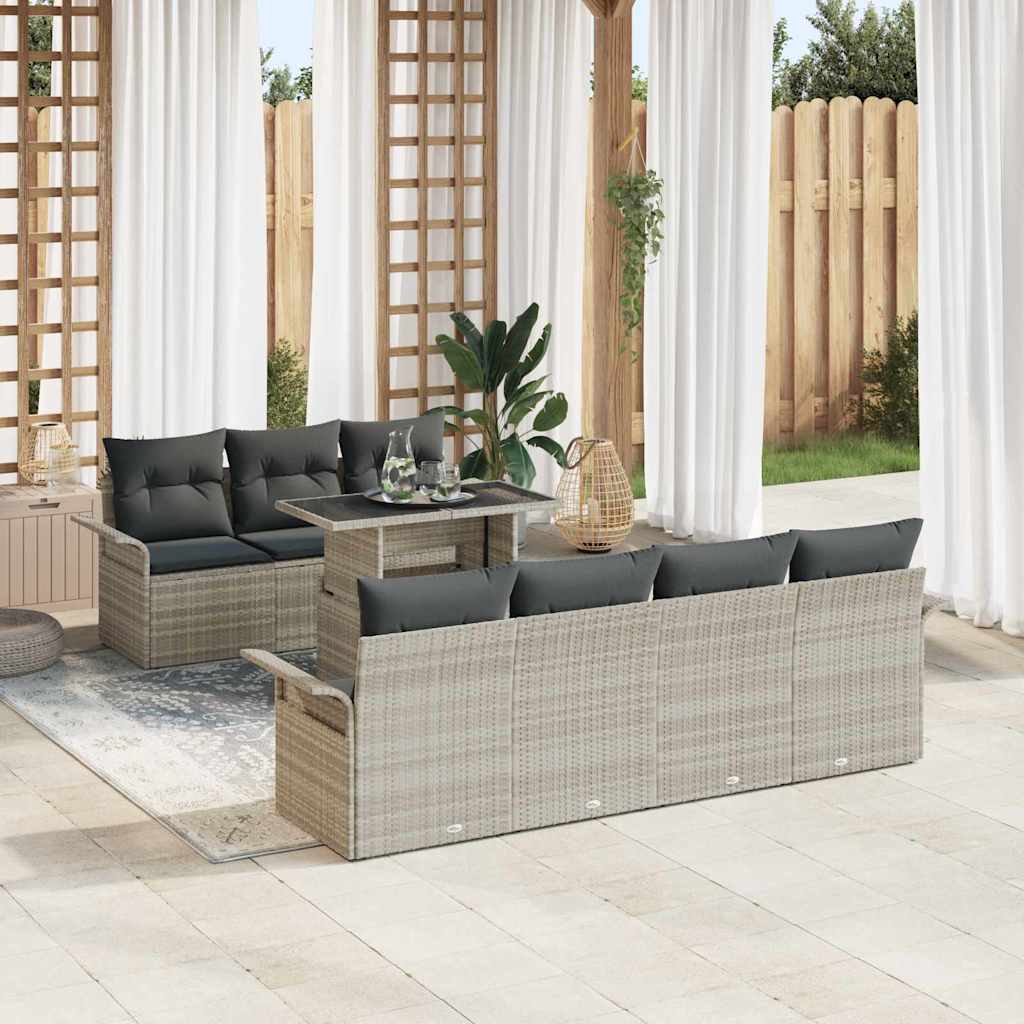 Tuin Sofa Set Met Kussen Met Opslag 8 Pcs Poly Riet